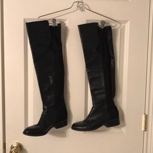 Nine West over the knee black leather boots